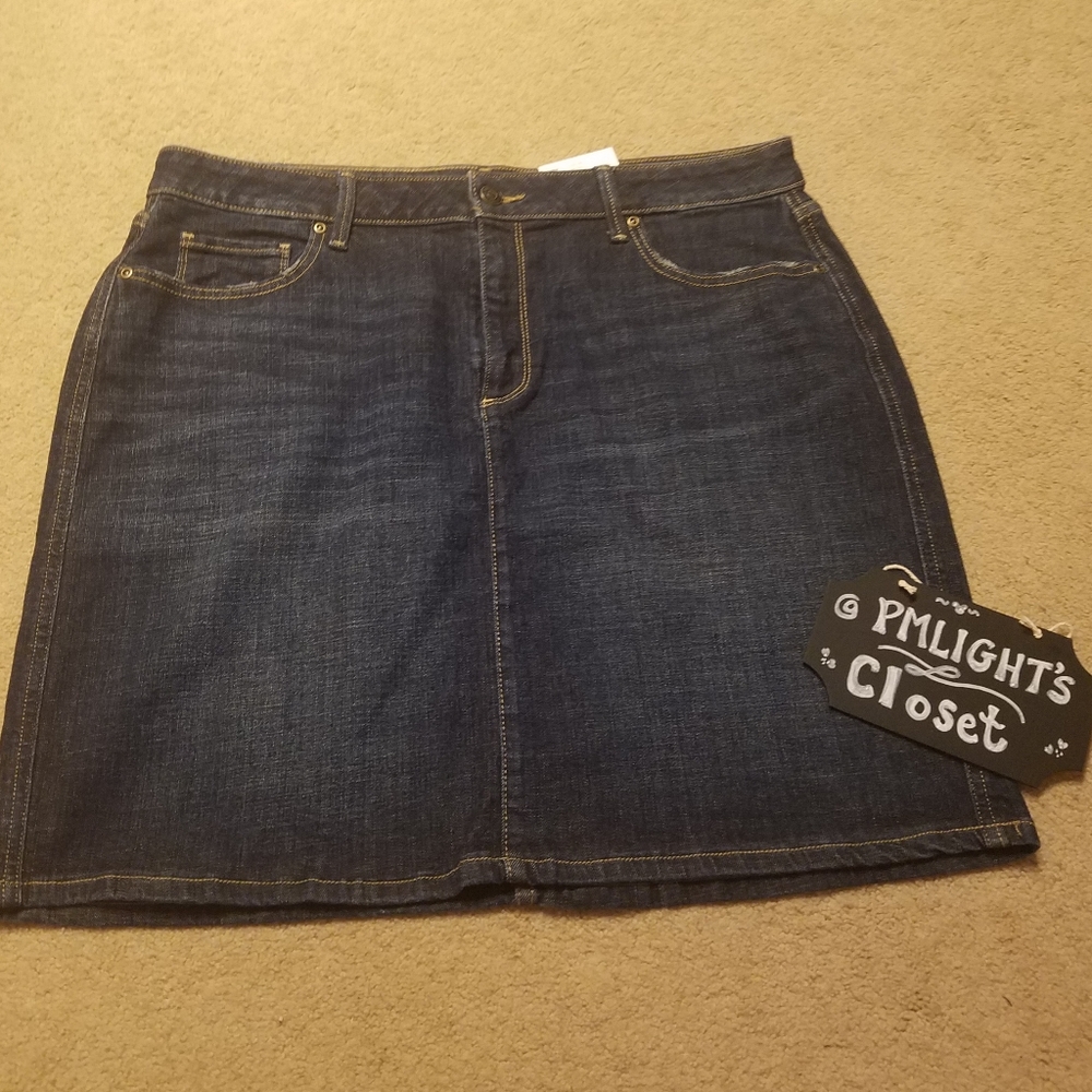 Sonoma Skirt 16R Dark/Med Wash Denim New